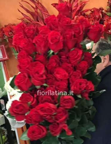 tralcio di 5 rose rosse cm 80