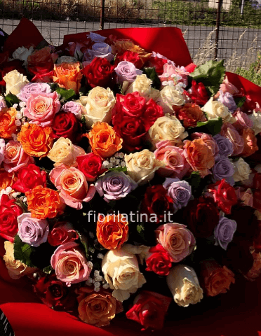 Bouquet di 12 rose assortite