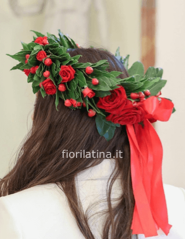 Coroncina di alloro con bacche di iperico