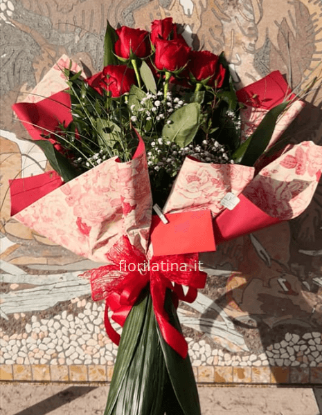 Tralcio di Rose Rosse a gambo lungo 