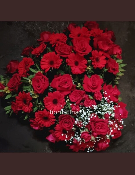 Cuore di rose e gerbere