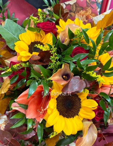 Bouquet di fiori misti autunnali caldi - dimensione personalizzabile